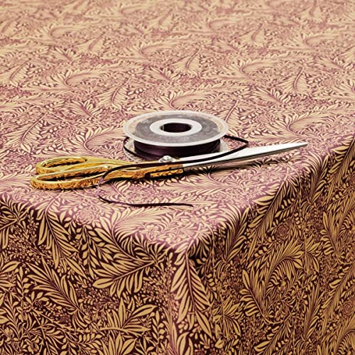 Jolee Fabrics William Morris Cotton Fabric Tablecloth | Round Table Cloth 135cm Diameter | Patterned Floral Table Cover For Dining, Kitchen & Coffee Tables (Larkspur Damson)