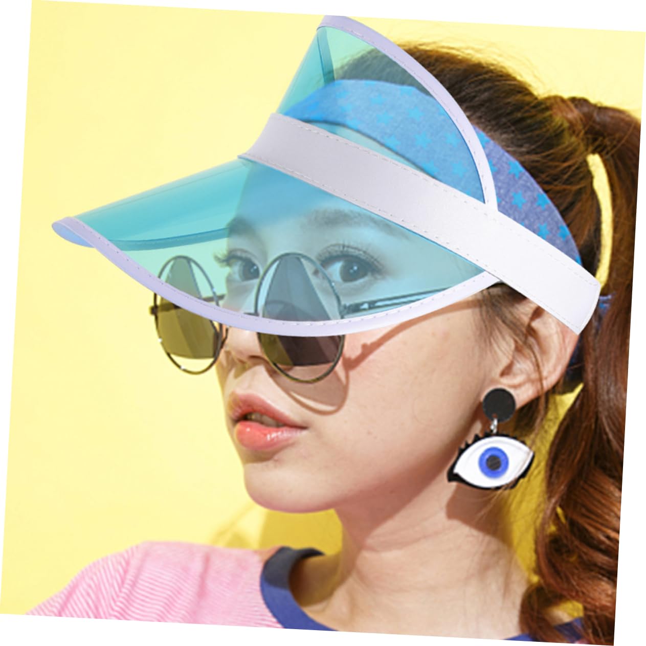 ibasenice 4 Ensembles Chapeau De Soleil Extérieur Casquette Sport Casquette Anti UV Visière pour Femme Capuchon Supérieur Creux De Randonnée Visière Femmes Plastique PP Sky-Blue 2 Pièces * 4