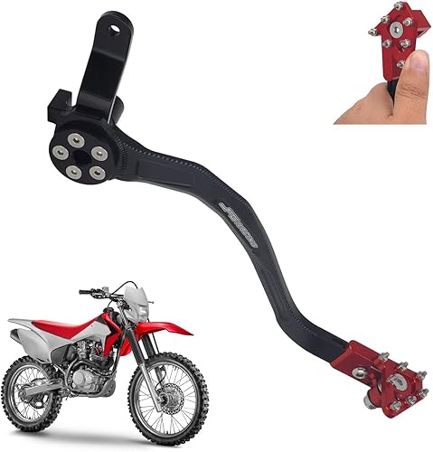 JFG RACING Pedal de freno trasero para motocicleta, palanca de pie, punta plegable CNC para CRF230F 2003-2017 2019 CRF150F 2003-2017 Hawk 250 Rojo