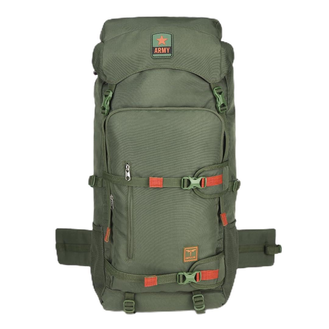 75L Army Green Rucksack Backpack with Detachable Secure Utility Pouch, Rain Cover, Multiple Compartments, Hip Strap & Bottle Holders – Ideal for Travel, Trekking & Hiking-image-28