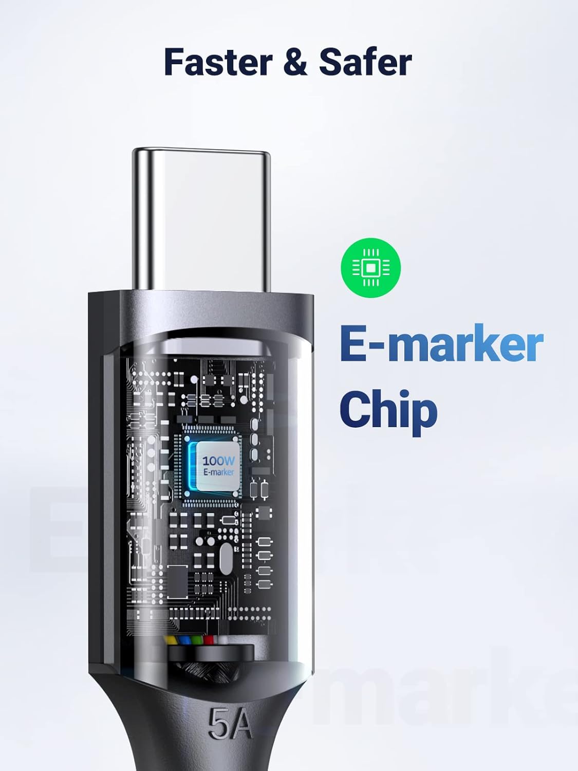 UGREEN 100W USB C to USB C Cable 5A PD3.0 Type C Cable Nylon Braided Compatible with MacBook Pro 2022, iPad Pro 2022, Samsung Galaxy S23/22/Z Fold, Google Pixel, PS5, Switch, etc. 6.6FT