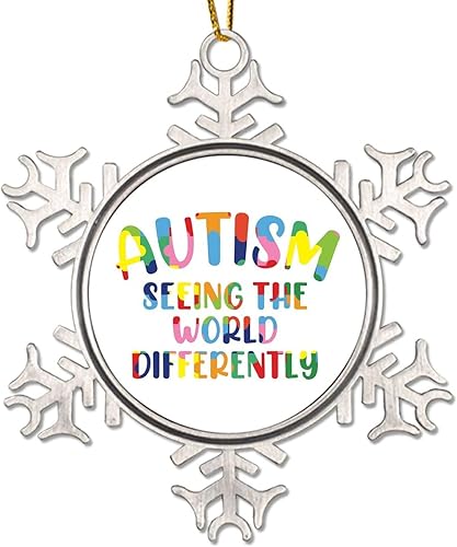 Adornos para árbol de Navidad con autismo que ve el mundo diferente, rompecabezas para autismo, decoración de árbol de Navidad, recuerdo, conciencia