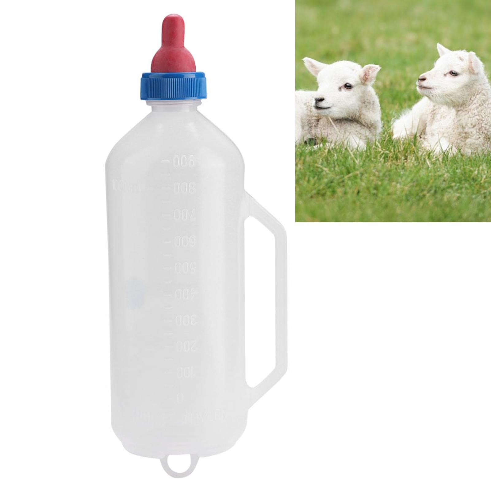 1L Biberon De Lait De Veau, Bouteille De Lait Bouteille d'alimentation De Lait Sucette d'alimentation De Lait De Biberon d'agneau À Visser Biberon Veau avec Tétine pour Chèvre, Agneau, Chiot, Poulain