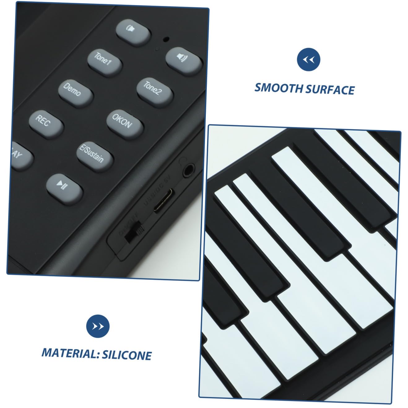 Veemoon Pianoforte 1000mah 61 in e Pieghevole Elettronico Silicone Tasti Accessori Leggero Wireless Batteria Inclusi per Ragazzo Ragazza per Principianti