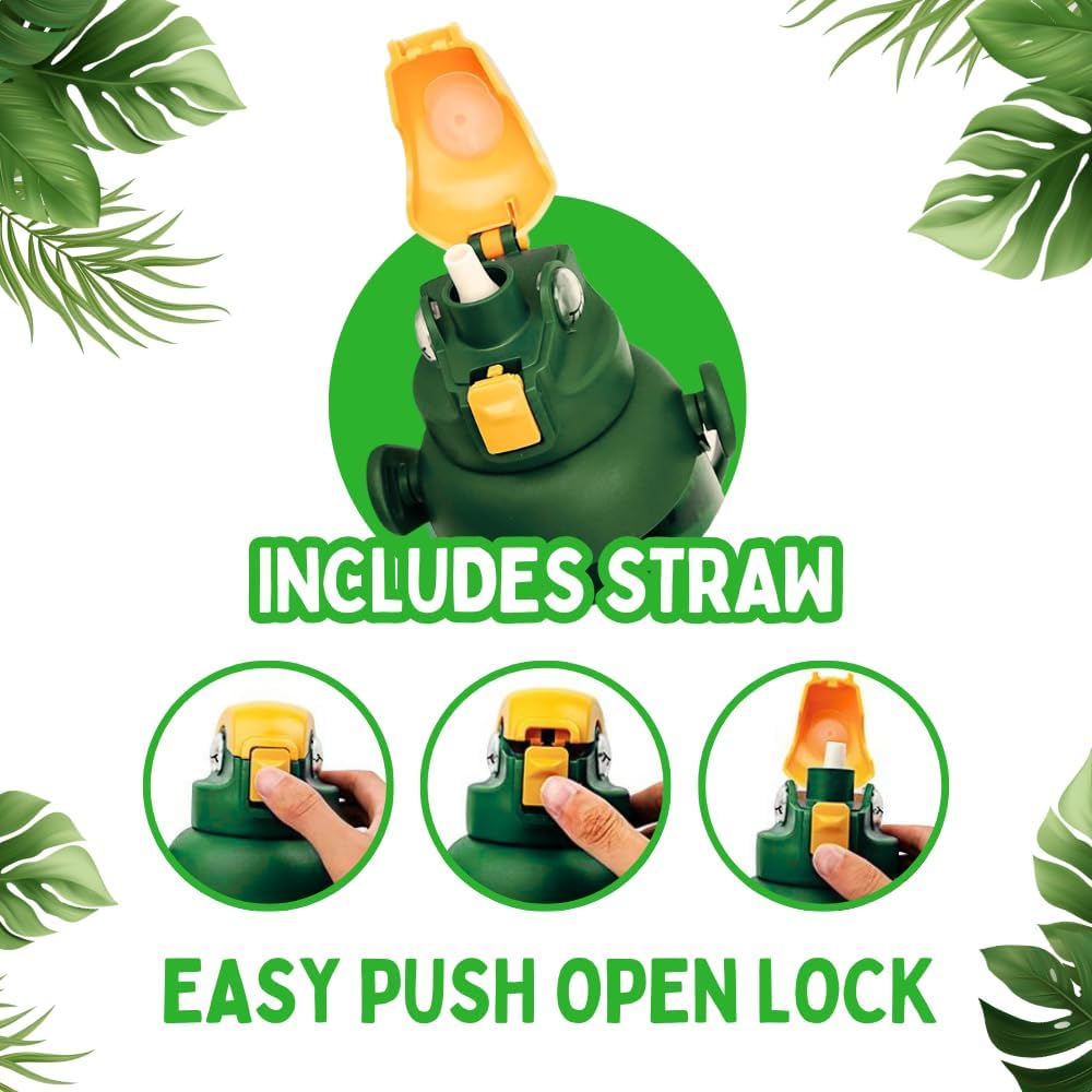 Cocosmile Parrot Insulated Water Cup with Straw and Handle - Durable & Parrot Design - Easy Open Button & Carrying Lanyard - Tritan BPA Free Pure Plastic & Dishwasher Safe Water Mug (68 Oz)