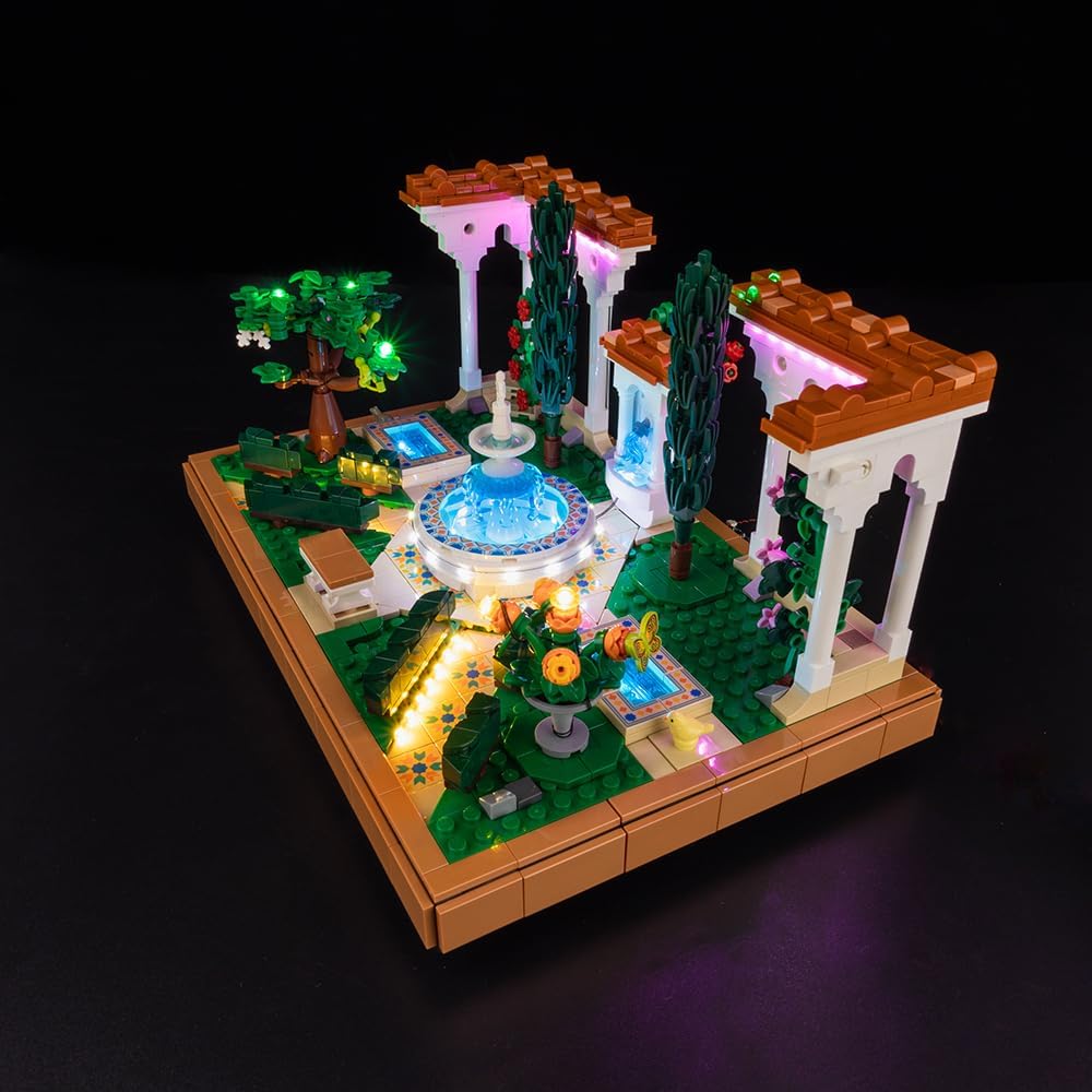T-Club LED Light Kit for(Fountain Garden), Lighting Kit Compatible with Lego 10359 (Only Led Light, Building Block Model not Included) (Clssic Version)