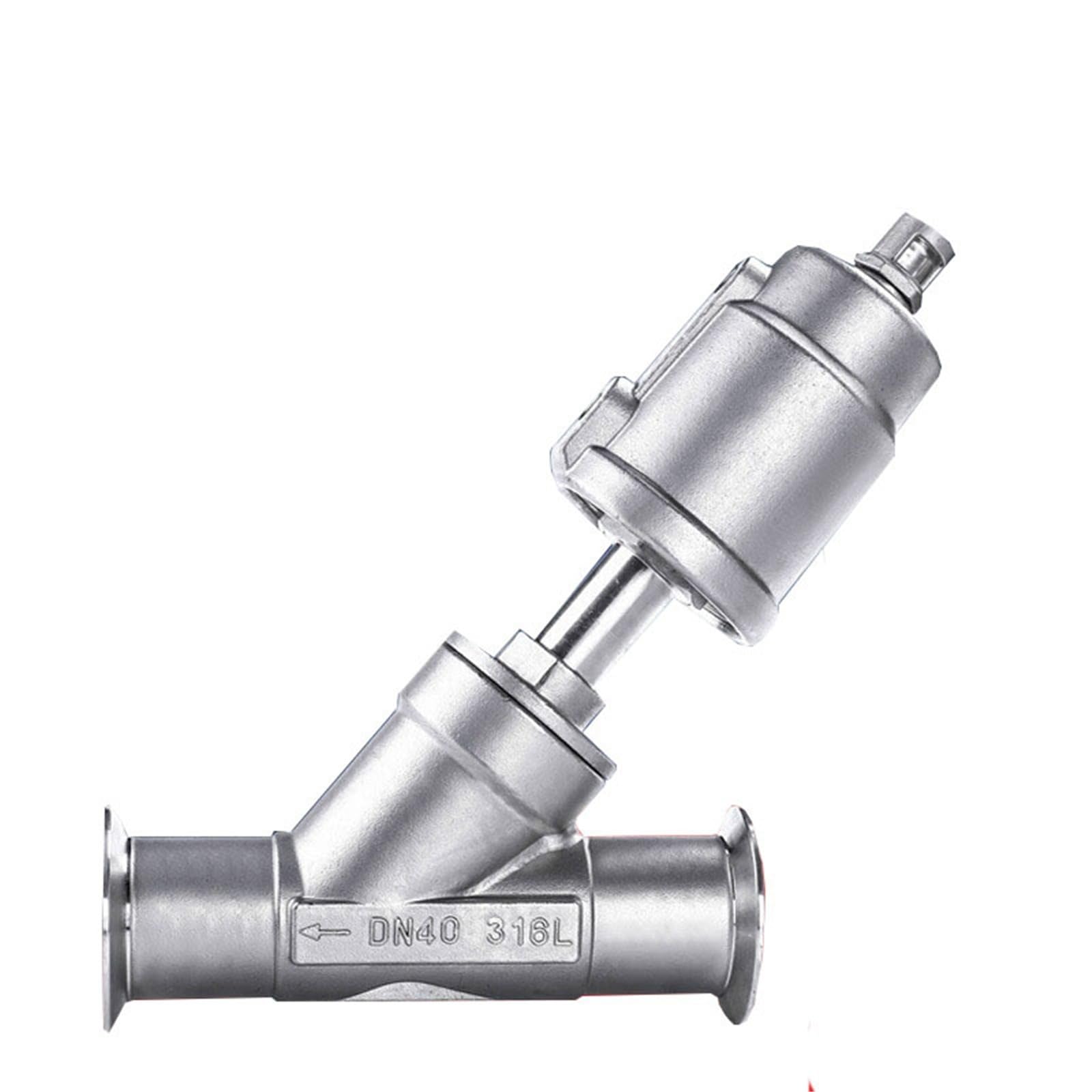 Vanne pneumatique à siège incliné 1" en acier inoxydable 304 à simple effet 16 bar