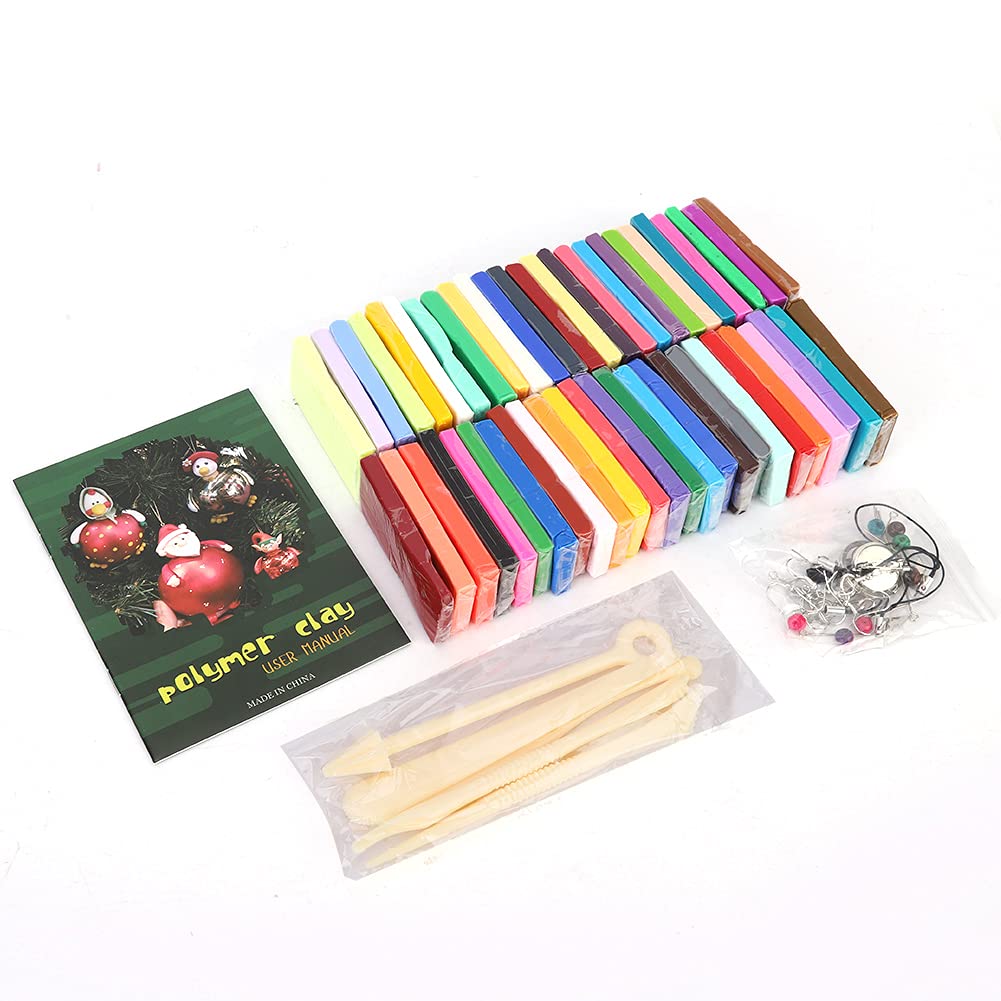 Weiches Polymer-Ton-Set, Modelliermasse für Kinder, ungiftiger farbiger Ton mit glatter Textur für DIY‑Bastelarbeiten und Skulpturen, pädagogisches Kreativspielzeug mit (50 Farben, 20 g Karton +