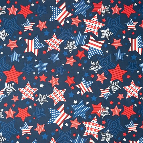 SINGER® Fabrics, 100% Cotton Quilt and Crafting Fabric for Sewing 44 inch Wide Stars Allover On Navy Cut by the Yard
