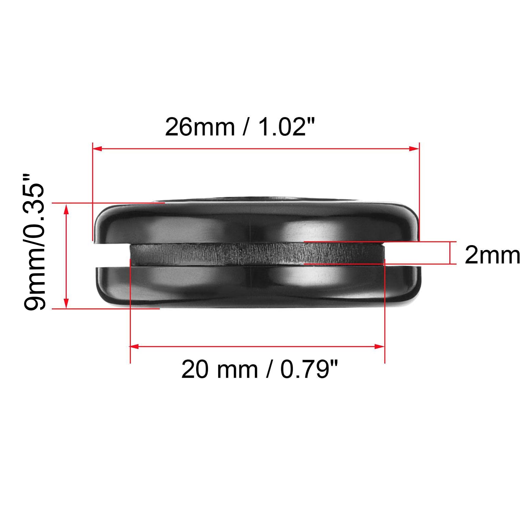 TOP-VIGOR 20Pcs 20mm Round Rubber Grommets Double-Sided Black Synthetic Rubber Hole Plugs Electrical Wire Gaskets for Cable and Plug Protection - Image 2