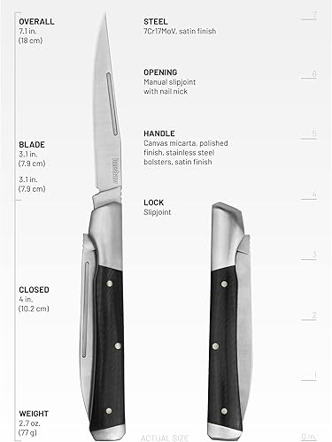 Miniatura 3 de Kershaw Allegory - Cuchillo de bolsillo plegable manual, cuchillo de dos hojas con punta de clip y cuchillas de punta de lanza, junta deslizante con