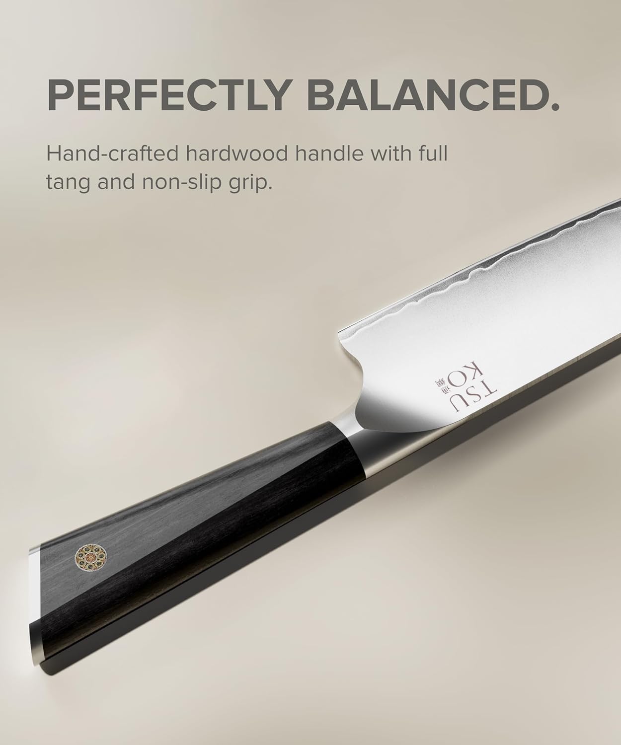 Tsuko Chef Knife Four Stage Sharpener & Wooden Sheath - 8 Inch Professional Japanese Style Kitchen Knives Set, Sharp Gyuto Knife, Vegetable, Meat, Chopping Knife, Sharp Kitchen Knife Single for Chefs — Amazon image 7