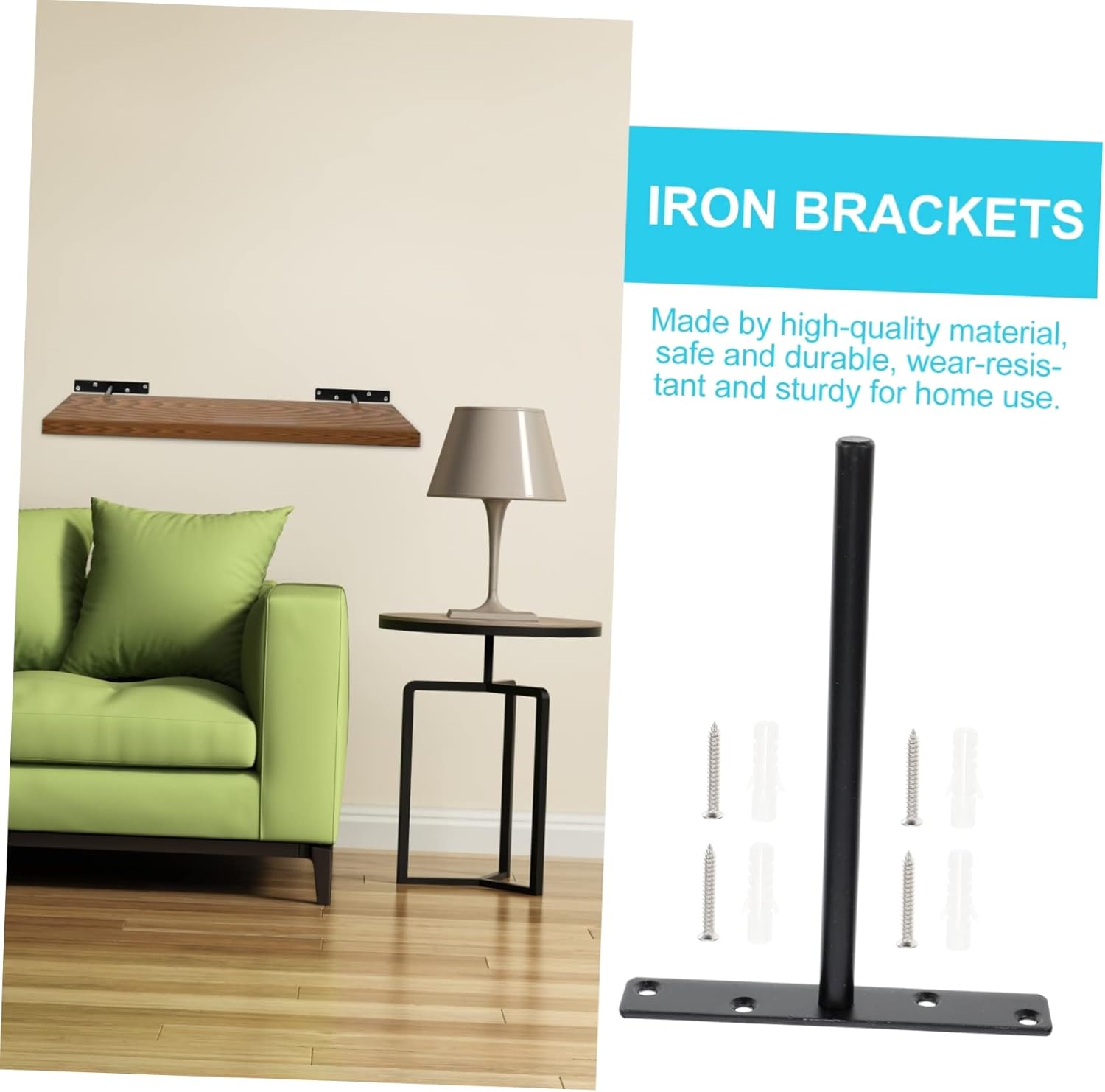 4sets Sturdy Home Shelf Support Rack Hidden Shelf Brackets for Floating Wall Mounted