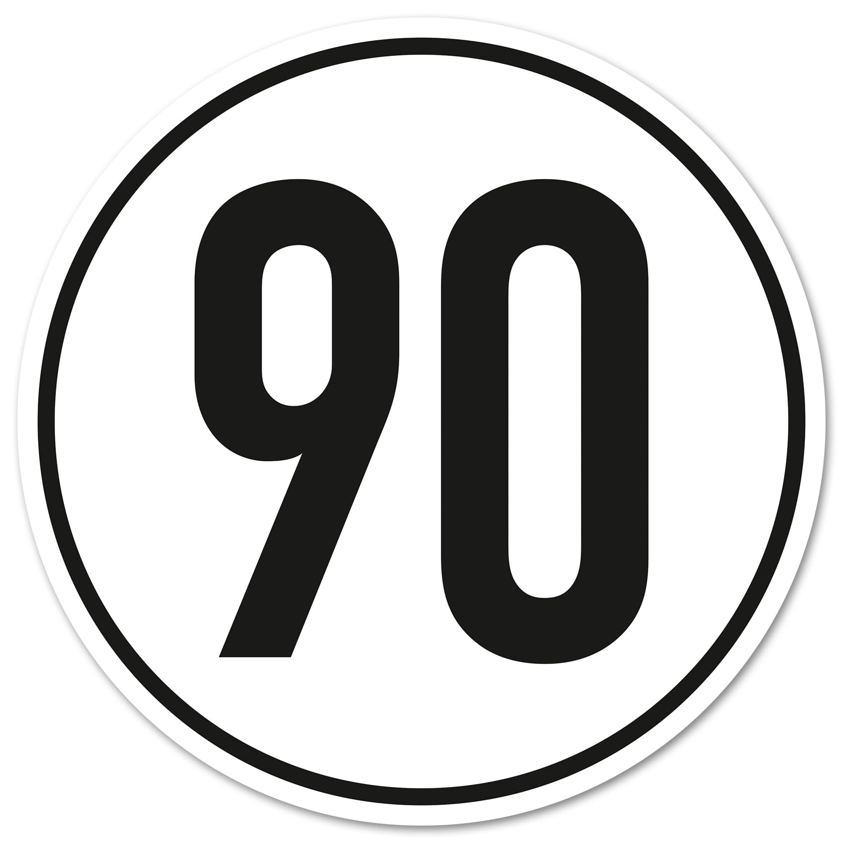 Finest Folia Speed Sticker in Accordance with DIN Standard in Accordance with German Road Trailer Caravan Bus Truck Vehicle Sticker Weatherproof R237 (90 km/h, Pack of 1)