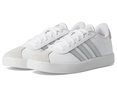 adidas Kids VL Court 3.0 Sportswear Shoes (Little Kid/Big Kid) Kids Shoes White/Silver Metallic/Grey : 12.5 Little Kid M, Suede