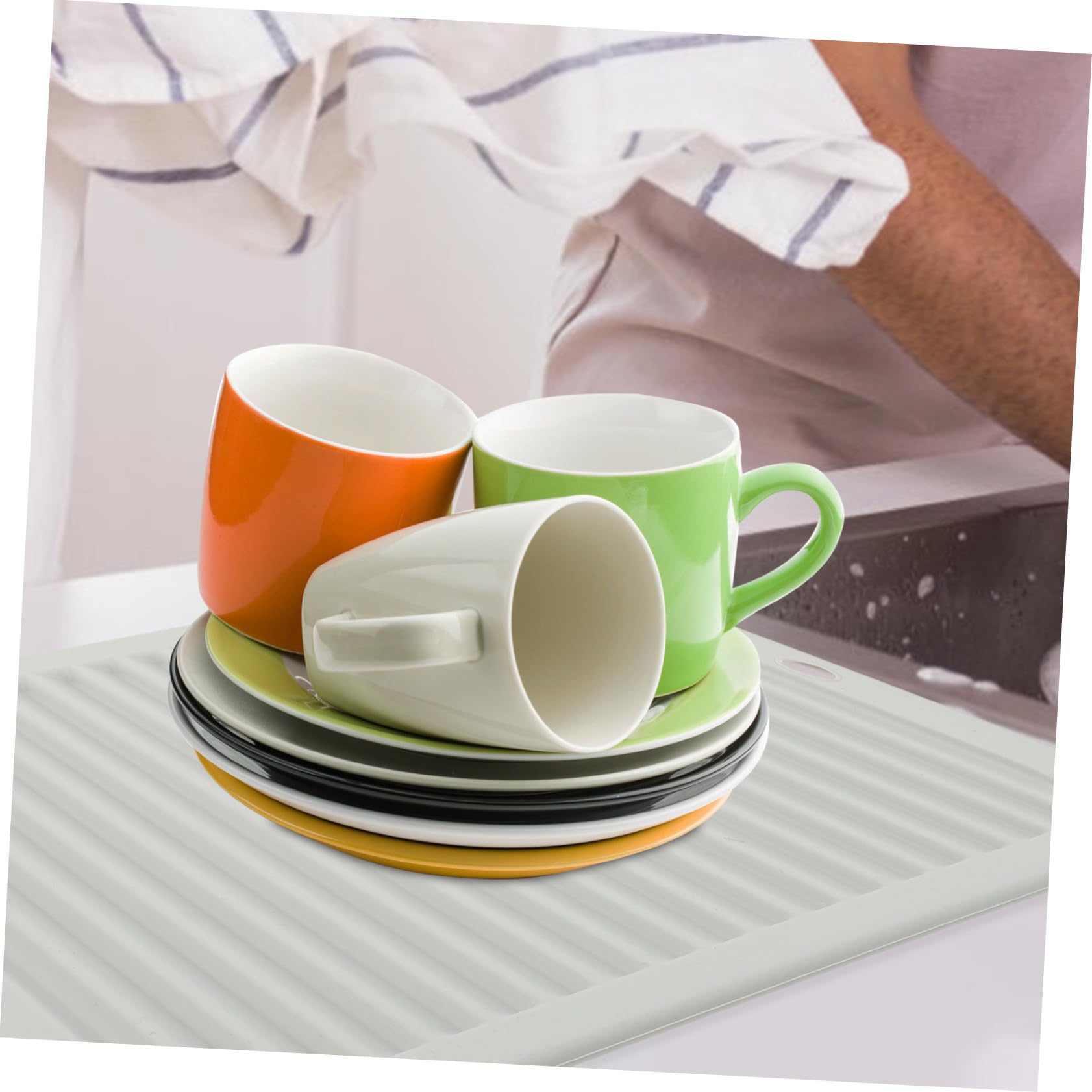 STOBAZA 2 pezzi Tappetino in Silicone Resistente al Calore Sottopentola Antiscivolo Rettangolare Protezione per Pentole e Ciotole Facile da per Cucina