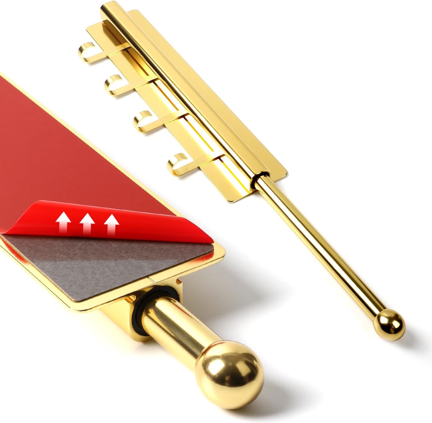 Closet Organization Gold Valet Rod with Hooks  Easy Install 12 Pull Out Rod for Storage and Clothes Hanger