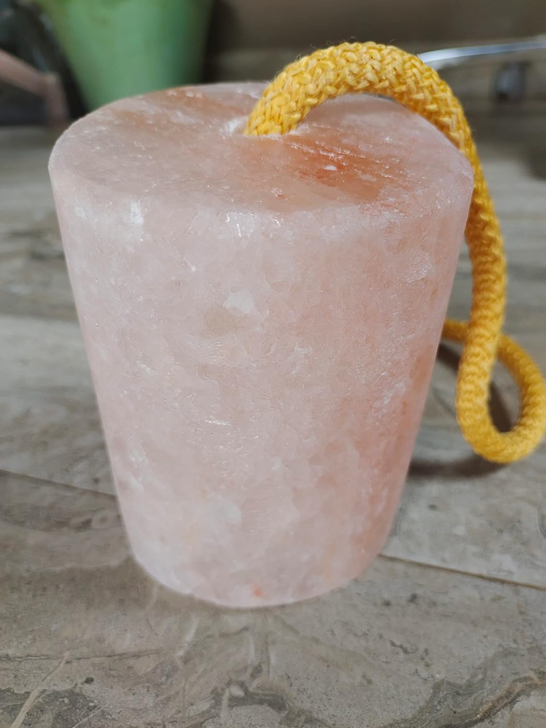 Himalayan Salt Lick Natural Minerals Block on Rope - Great for Horses, Cattle, and Live Stock Long Lasting Pink Salt Lick Cylinder Shape (Pack of 2),All Life Stages
