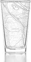 Vista 24 de Well Told Vaso de pinta grabado con mapa de Columbus Ohio, regalo de cerveza grabada (16 onzas, transparente) Pinta de mapa de la ciudad