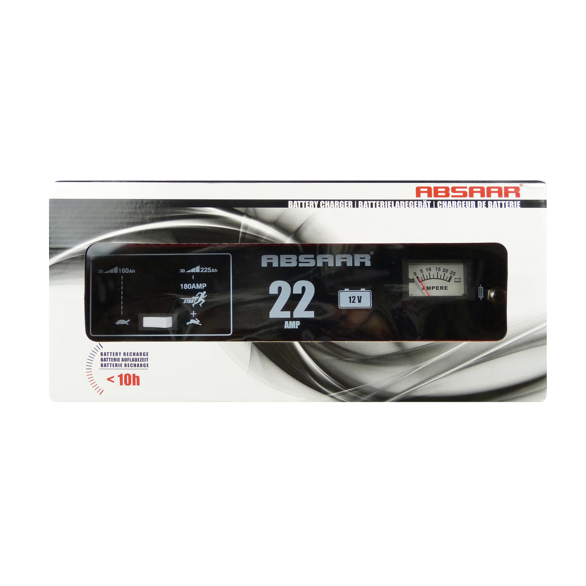 Absaar Autobatterie Ladegerät Batterieladegerät für KFZ LKW Motorrad Batterien Bis zu 30-225AhAh 0635622