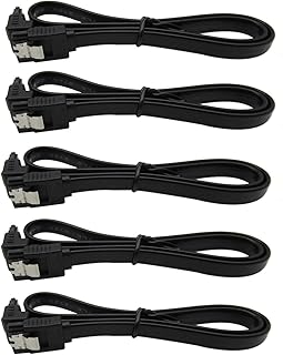 5X 18 inches / 45cm SATA 3.0 Cable SATA3 III 6GB/s Right Angle 90 Degree SSD HDD Hard Drive Black