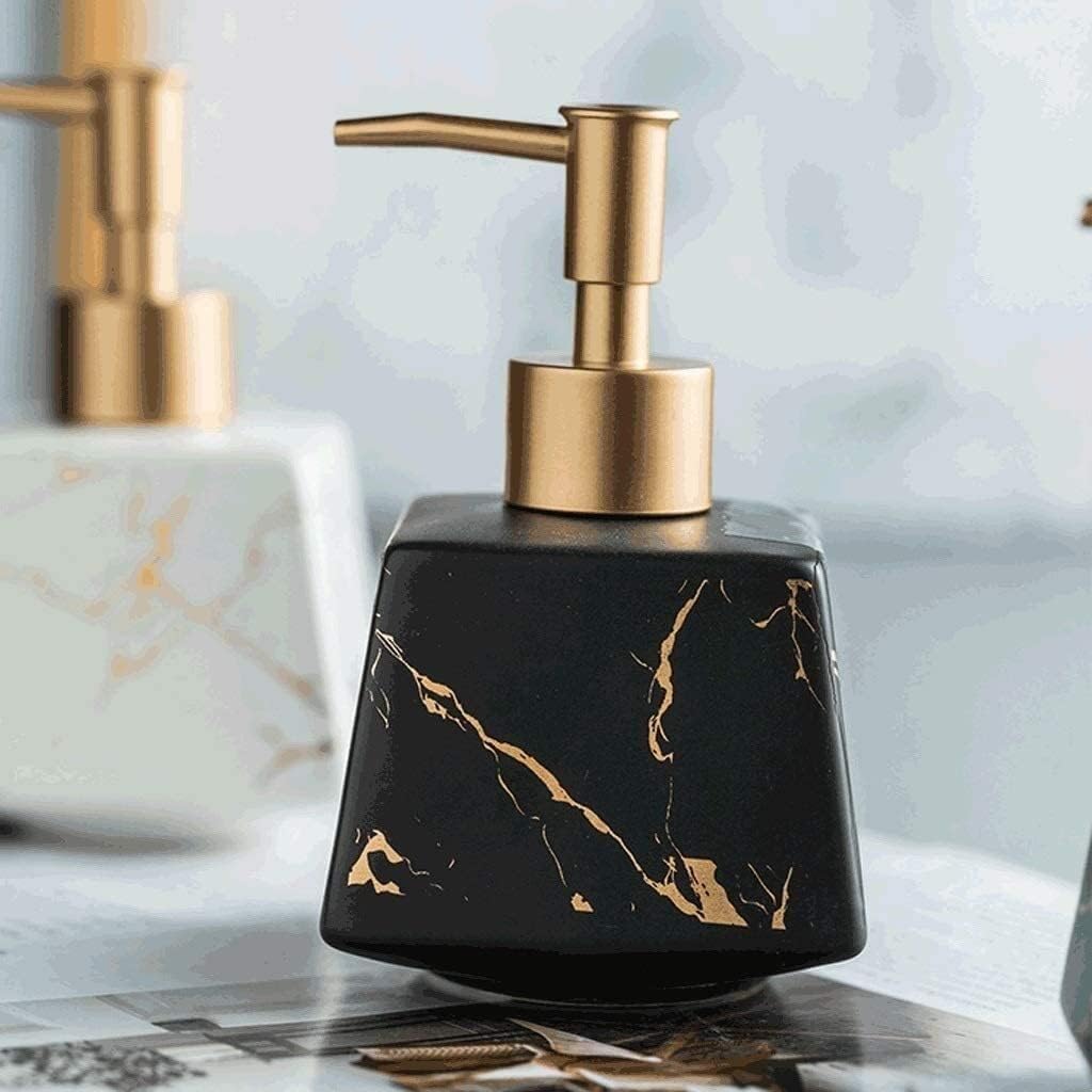 Soap Dispensers Dispenser Ceramic Lotion Dispenser 260 Ml/9.1 Oz Dish Soap Dispenser Soap Holder Shower Soap Dispenser Pump-3Colors for Kitchen Bathroom,Black