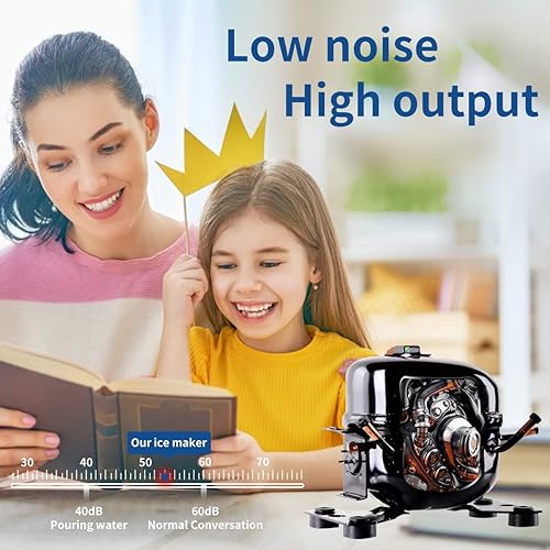 Miniatura 6 de CMICE Máquina comercial para hacer hielo, máquina de hielo de acero inoxidable de 100 libras24 horas, construcción de acero inoxidable de alta