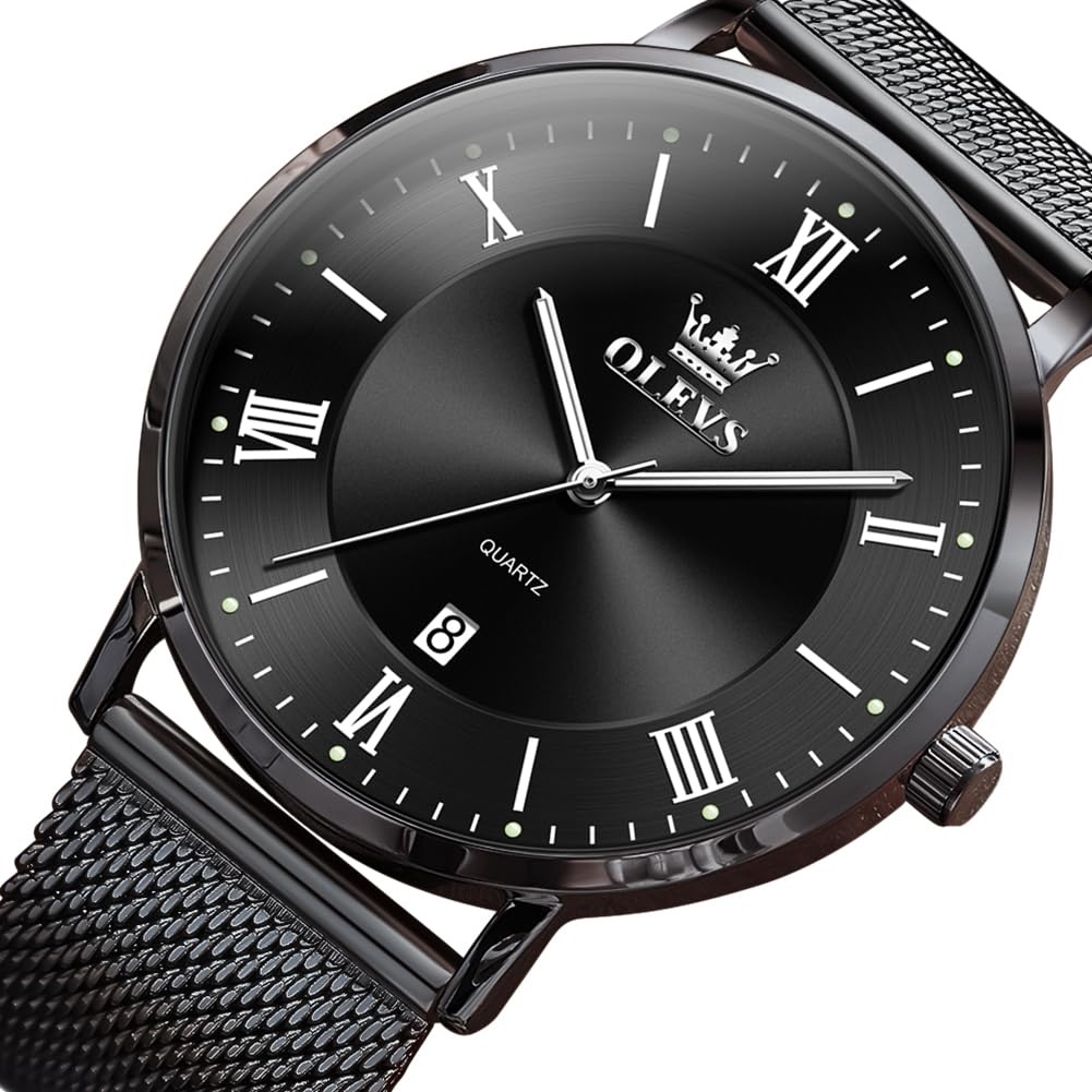 OLEVS Mens Gold Watches Analog Quartz Business Dress Watch Day Date Stainless Steel Classic Luxury Luminous Waterproof Casual Male Wrist Watches