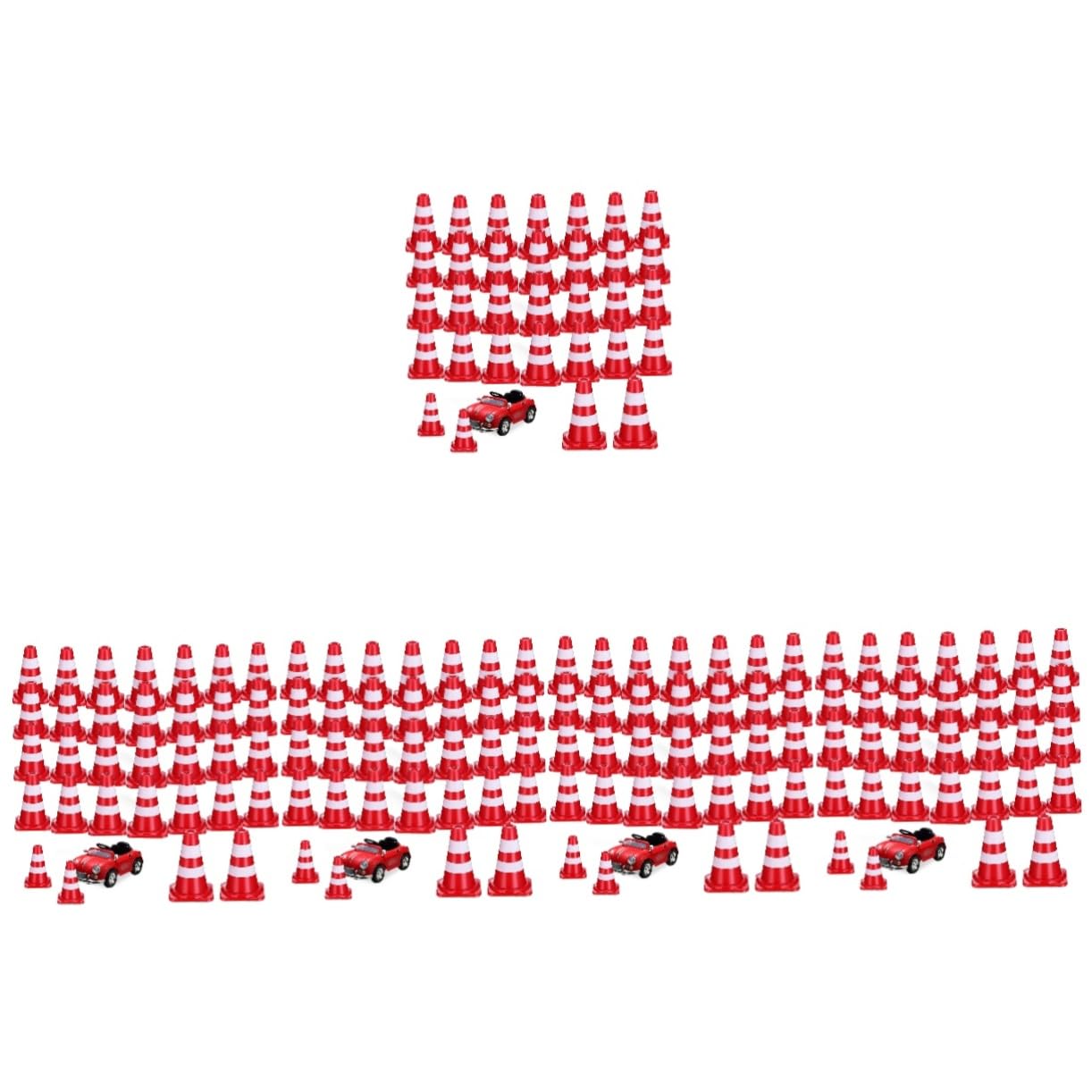 IMIKEYA 5sets Road Toys Small Traffic Cones Practice Cones Training Roadblock Cones Mini Roadblocks Toy Mini Orange Cones Mini Cones Road Cone Models Simulation Road Sign Red 30pcs*5