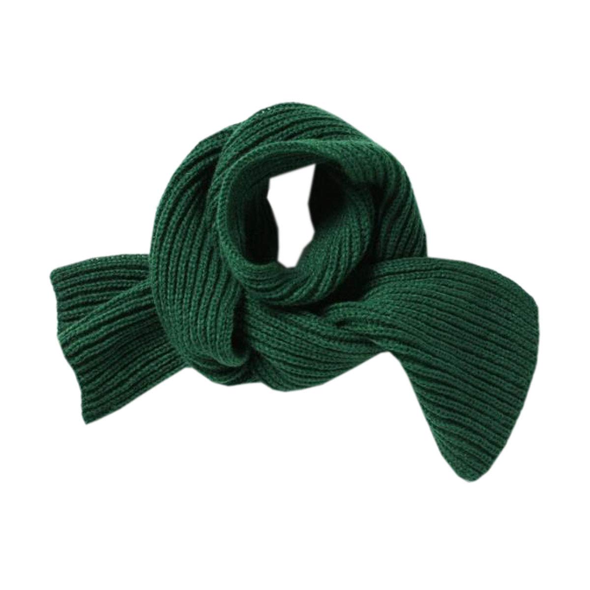 Acvip Girls Green Kids Winter Long Scarf Boys Knitted Neck Warmer (Green)