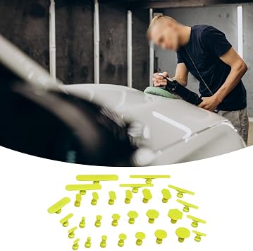 30pcs Thickened Hail Crease Tabs PDR, Car Body Repair Garage Paintless Puller Slide Hammer Tool Kit