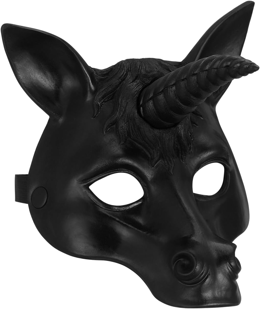 HANABASS Unicorn Mask 3D Pu Foam Halloween Cosplay Masquerade Mask for Adults and Children Party Supplies Unicorn Head Cover