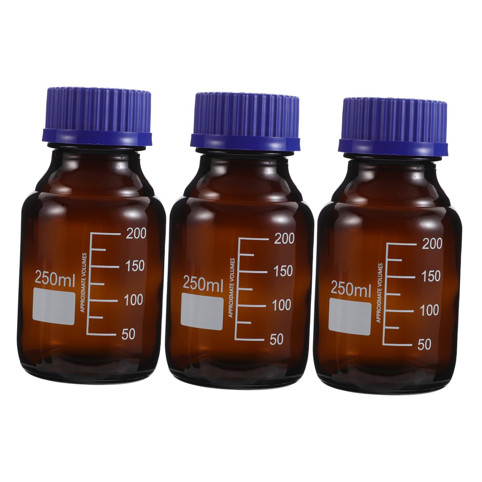 Luxshiny 3stücke Glasflasche mit Schraubverschluss Reagenzflasche für Chemikalien Laborflasche mit Graduierung Chemikalienbehälter Flüssigkeitsbehälter für Labore