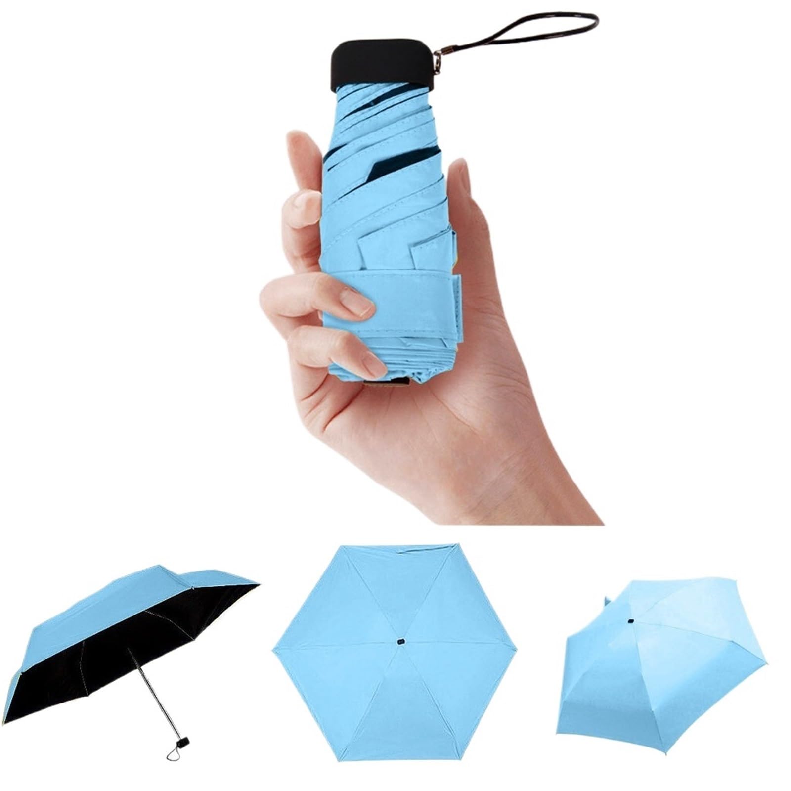 Płaski mini parasol kieszonkowy parasol przeciwsłoneczny UV parasol podróżny lekki