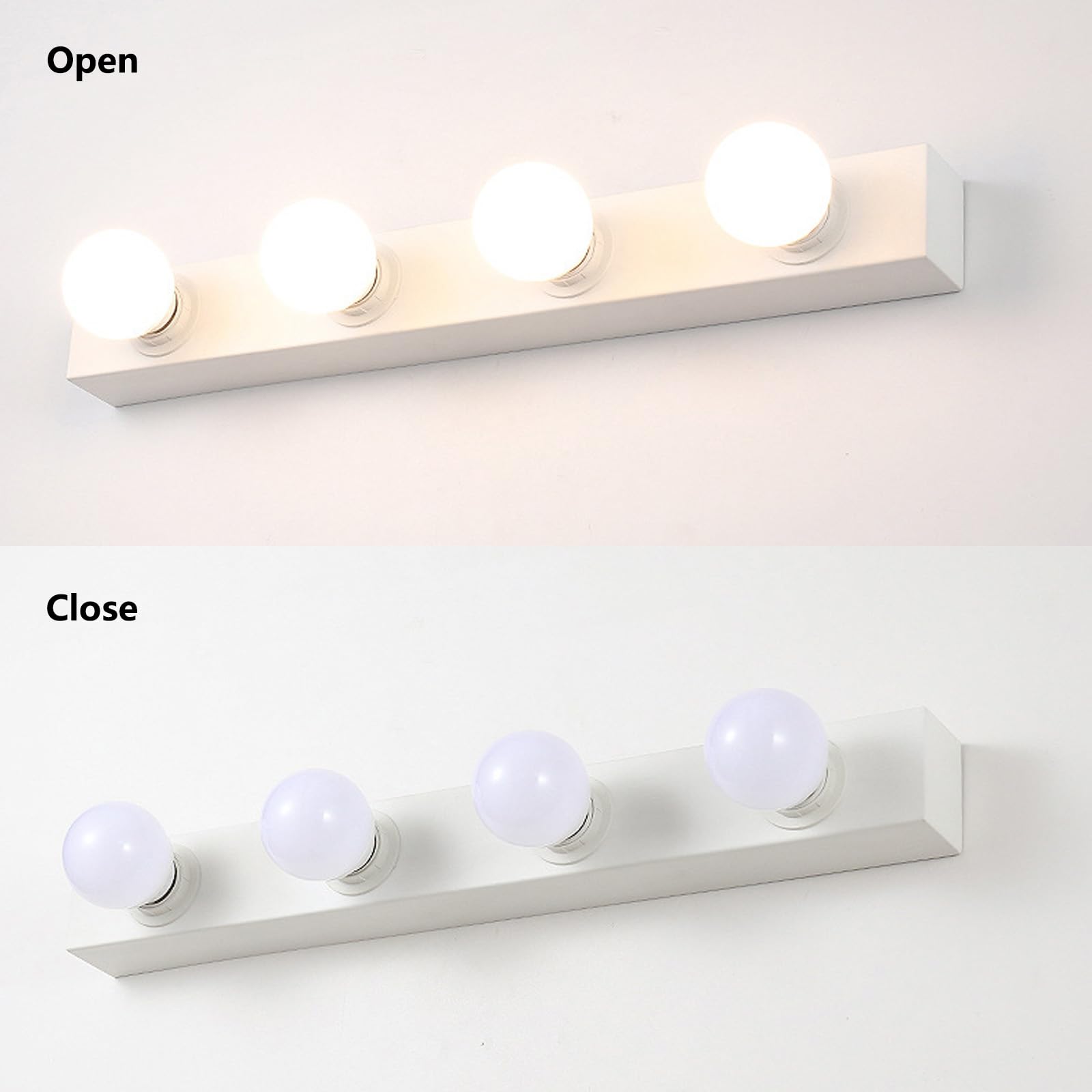 LED Spiegelleuchte Wandlampe Hollywood Stil Schminklicht Wandleuchte Kosmetikspiegel Wandbeleuchtung Badzimmer Modern Indoor für Schminktisch Beleuchtung (Weiß-Warmes Licht,60cm 4 Licht)