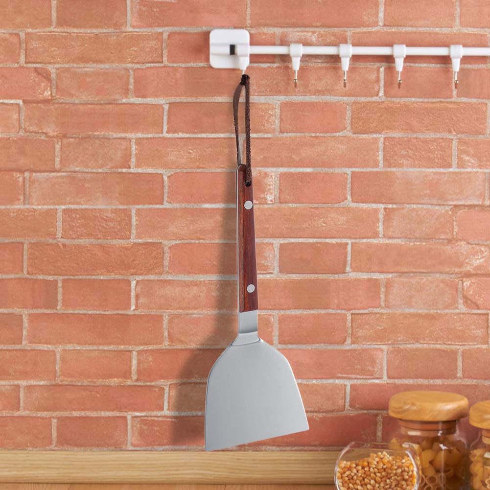 Pwshymi Stainless Steel Cooking Shovel, Treatment Barbecue Shovel with Comfortable Handle for Cake Pizza Points