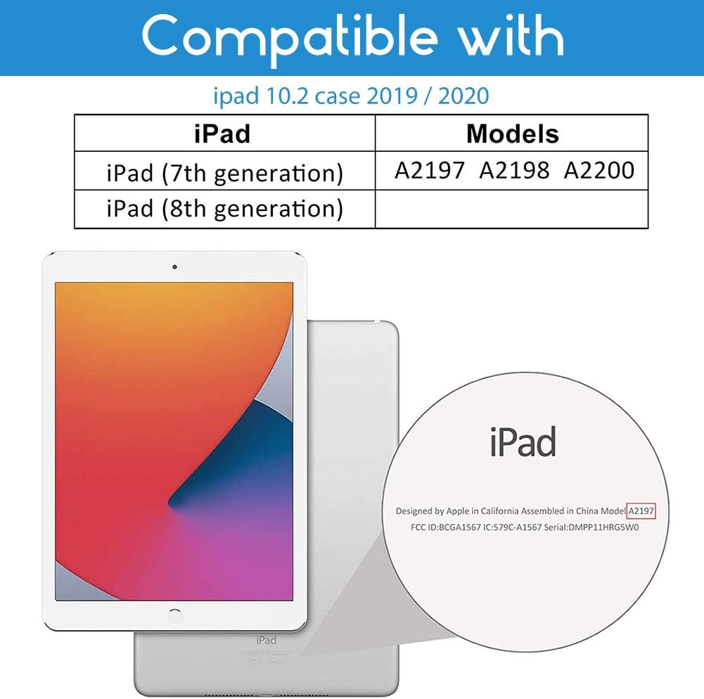 ipad 10.2" inch 2019/2020 Case, ipad 7th/8th Generation Case Cover, Sahoprt Premium Leather Protect Cover for Apple Tablet, Adjustable Stand with Auto Wake/Sleep, Composition Book