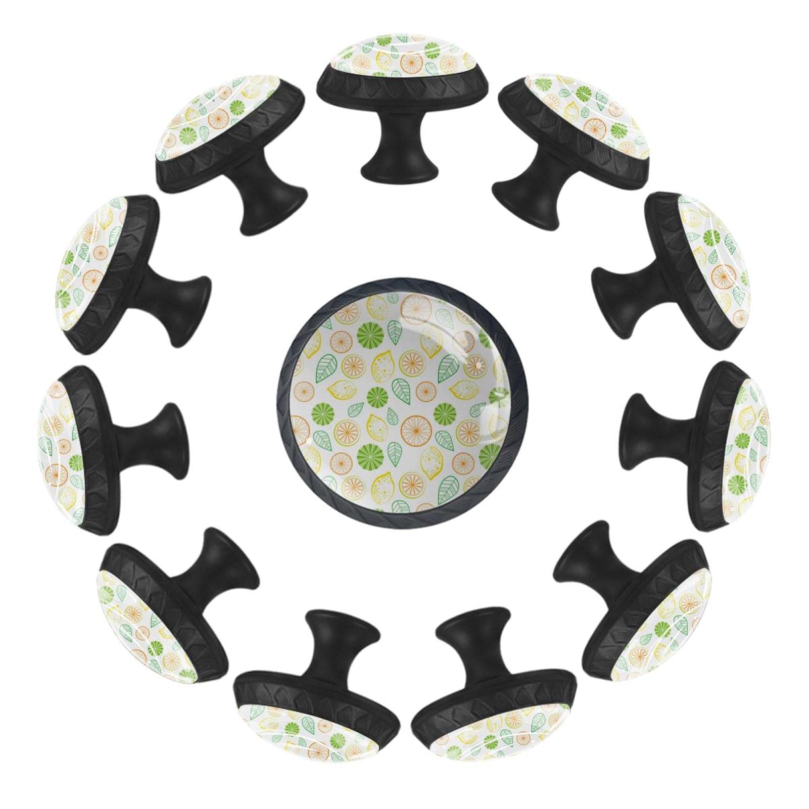 Boutons de tiroir citron orange lot de 12 poignées rondes 35mm pour meuble enfant et chambre
