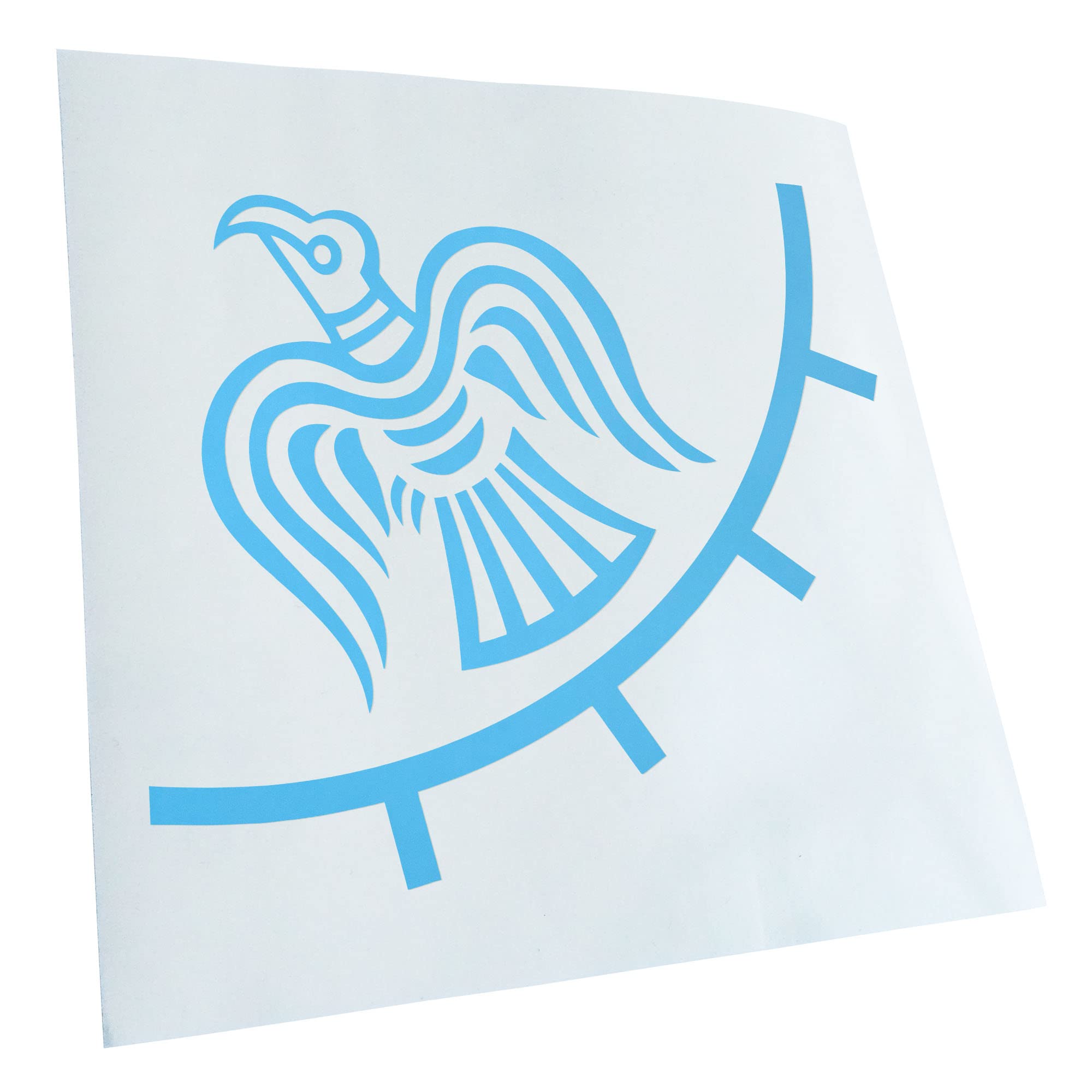 Kiwistar - Car Sticker - Light Blue - 11.5 x 10 cm Odin Raven Banner - Viking - Rear Window Car Sticker Weatherproof for Car Truck Moped Truck - Sticker Exterior Self-Adhesive Tuning Accessories for