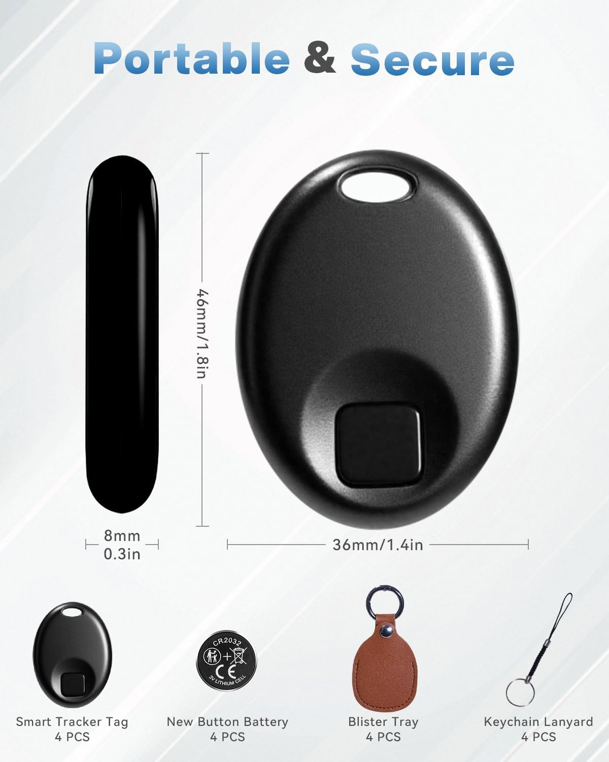 Air Tracker Tag 4 Pack: Easily Track and find Your Keys, Wallet, Suitcase, Backpack, and Other Items with Precise Location Tracking and beeping Sound alerts. AirTag with Apple Find My (iOS Only) App