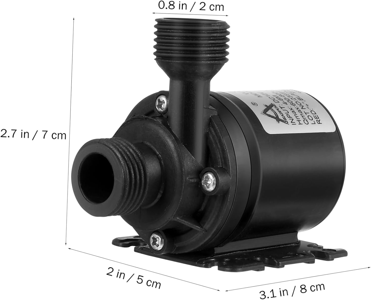 HANABASS Dc Brushless Submersible Water Pump 12V Mini Booster Pump 3.14X2.55X1.57In for Fountain Pool Aquarium Solar Water Circulation System Low Noise Energy Efficient