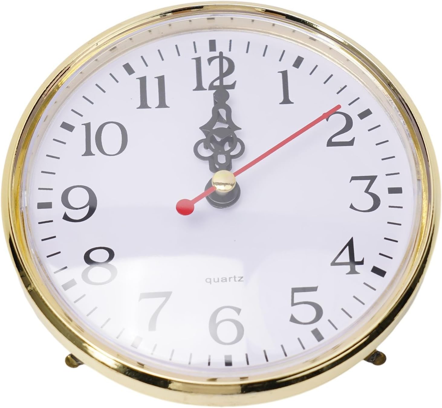 DIY Quartz Clock Insert Movement Replacement with Arabic Numerals for Home Decor Gold Trim Silent Mechanism(110mm)