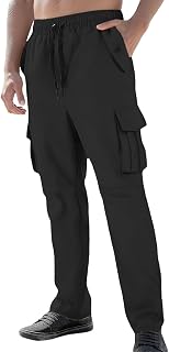 Pantalones deportivos holgados tipo cargo para hombre, estilo holgado, parte inferior abierta, diseño atlético, adecuado para entrenamientos, cuenta con múltiples bolsillos