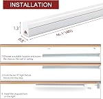 (paquet de 12) LED Magasiner la lumière 4FT, 20W 2200lm 6500K (Super blanc brillant), T5 Fixture de lumière avec lumière de magasin connectée, électrique à cordon avec interrupteur ON/Off intégré