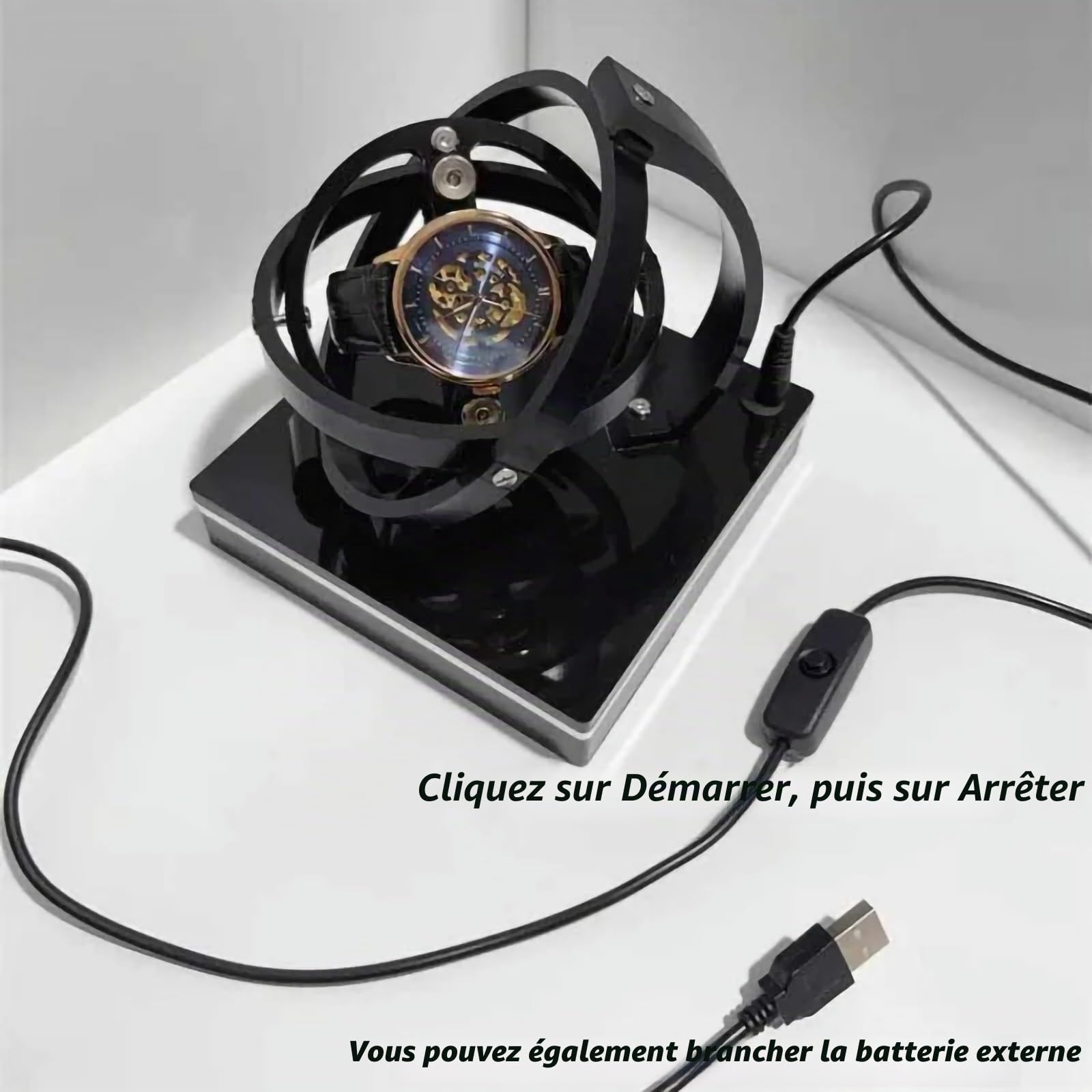 Remontoirs de montre stéréoscopiques 2025, remontoir de montre automatique, remontoirs de montre mécaniques, interface USB, affichage de montre-bracelet rotatif à 360 ° pour hommes et femmes,MEN