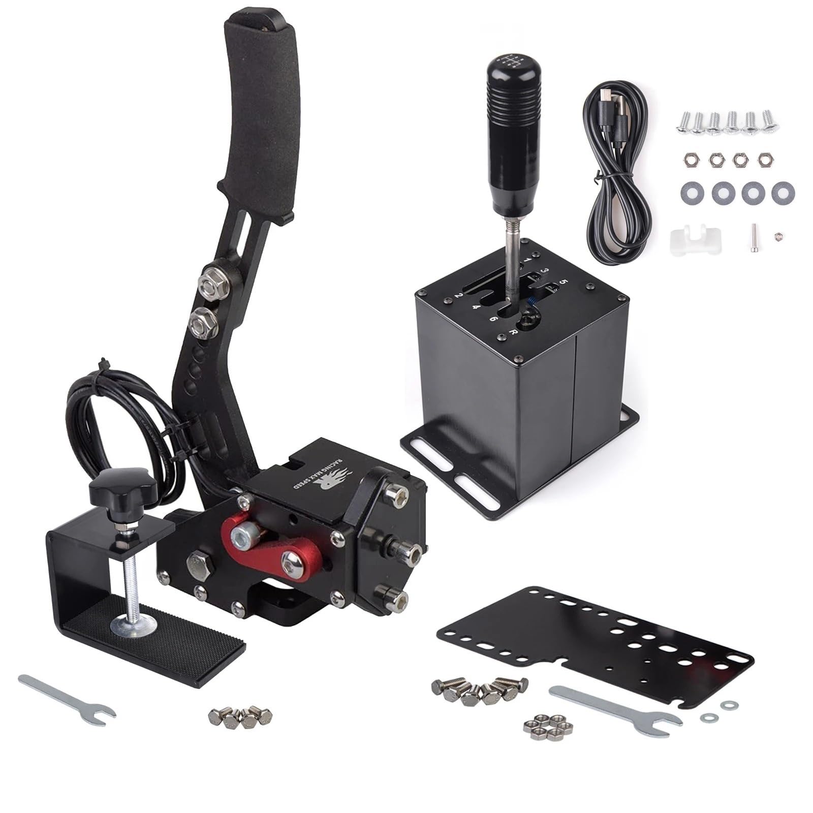 Dźwignia Hamulca Ręcznego Samochodu Pasuje Do Układu Hamulcowego Logitech 16-bitowy Czujnik Halla USB Hamulec Ręczny Z Dźwignią Zmiany Biegów 6/7R Do Gier Wyścigowych G25/G27/G29T300T500