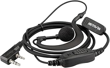 Retevis RE3120 Walkie Talkie Headset with Microphone 2 Pin Type C Radio Headset Compatible with 2 Way Radio RT24 RT622 RT27 RT617 RT618 RT619 BaoFeng BF-888S Kenwood Proster (1 Pack)