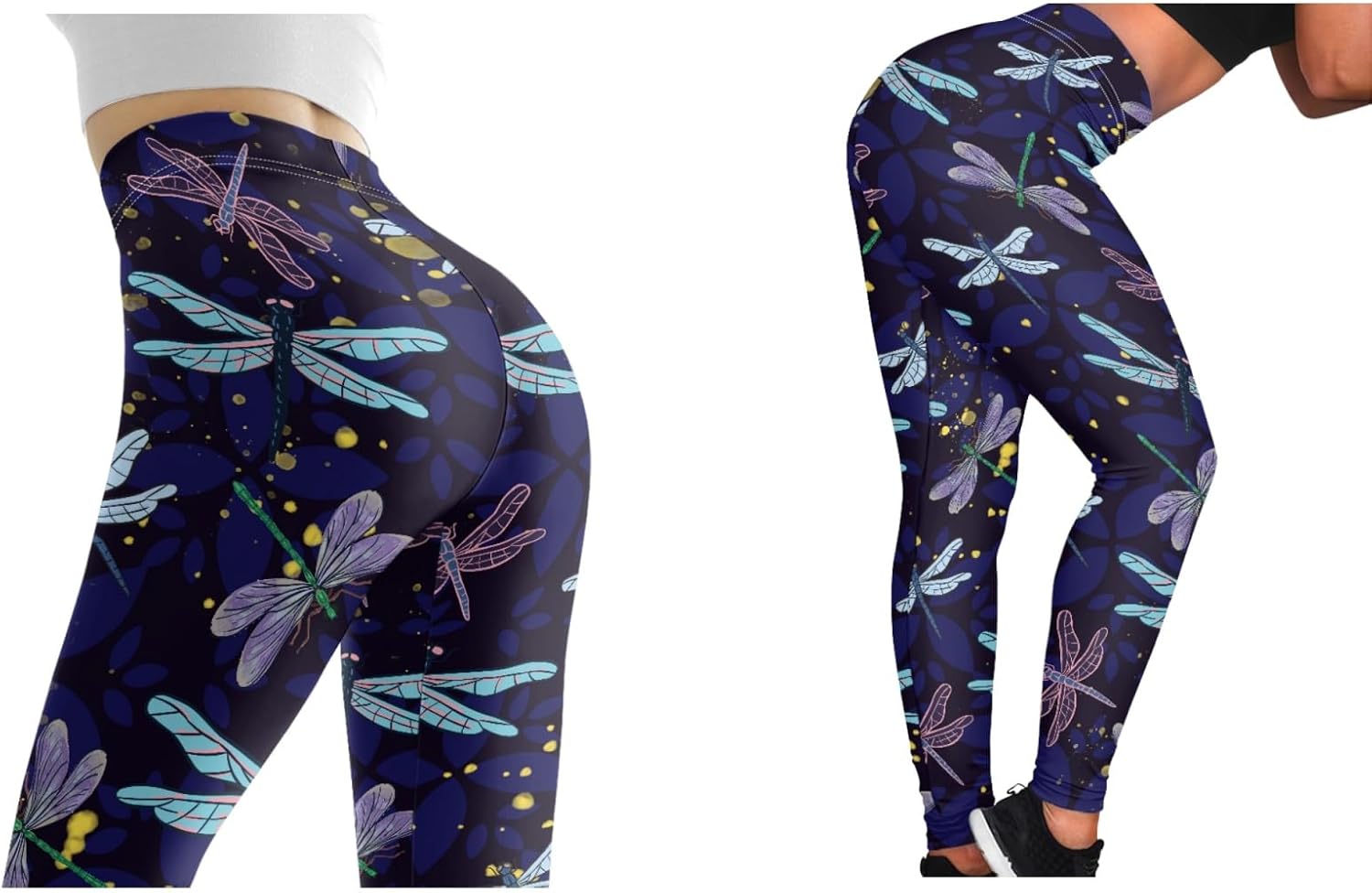 FUSURIRE 2 Pcs Yoga Pants Flare Leggings with Tummy Control, High-Waist Bell Bottoms Butt Lift Fitness Tights Dress Set S-2XL