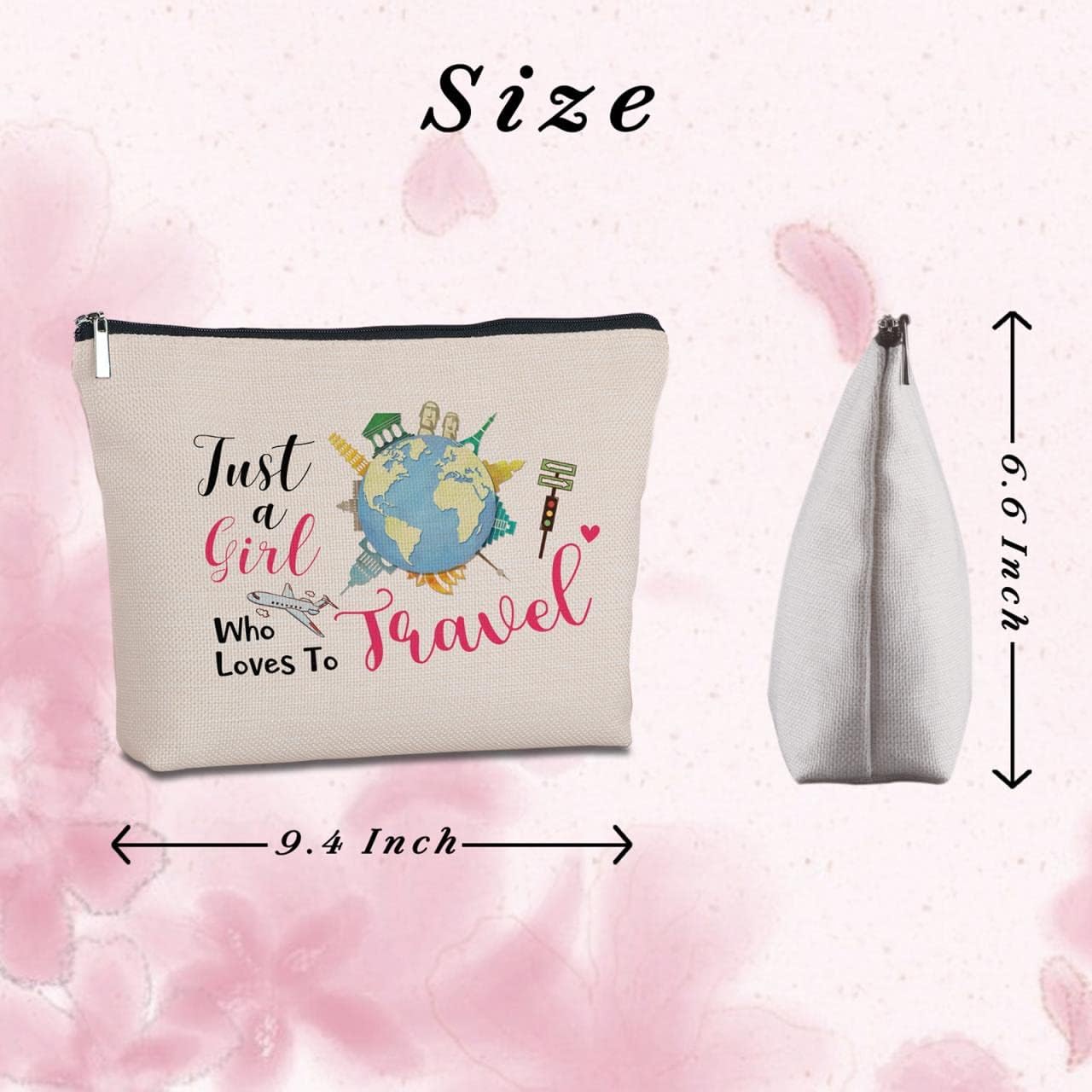 Travel Lover Gifts Zipper Makeup Bag - Travel Cosmetic Bag for Women, Best Friends, Sister - Unique Birthday Gifts - Image 5