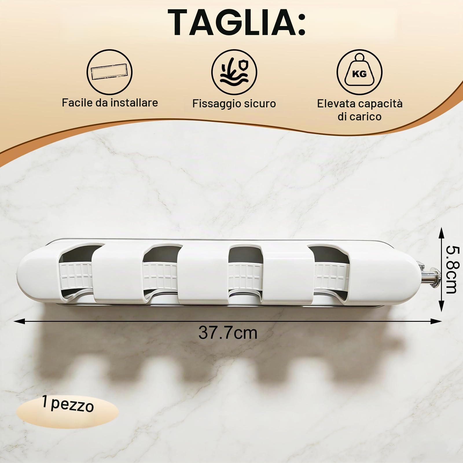 Porta Scope Parete, Supporto per Attrezzi da Giardino, da Utilizzare con Attrezzi da Giardino E Scopes, Porta Scope, In Cucine, Bagni, Appartamenti, Garage E Giardini